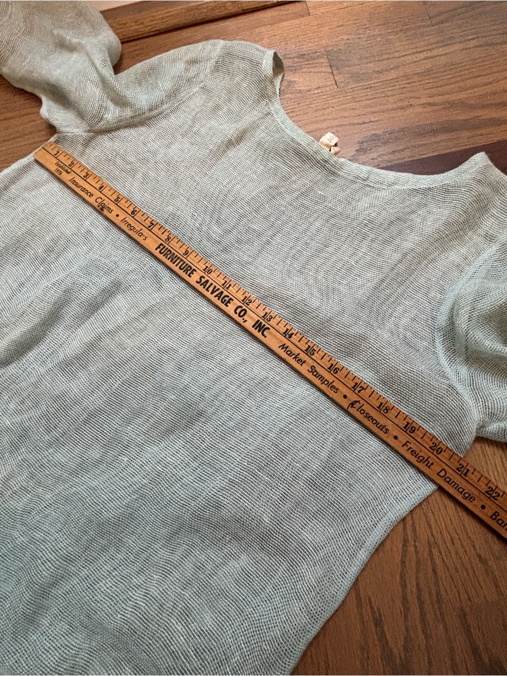 Eileen Fisher Organic Linen Open Knit Tunic Sweater Seafoam Green Size M - Picture 5 of 10